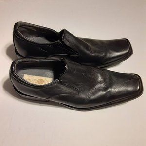 Lama & Ini Collection Men's Black Leather Slip on Dress Shoes Size 8.5
